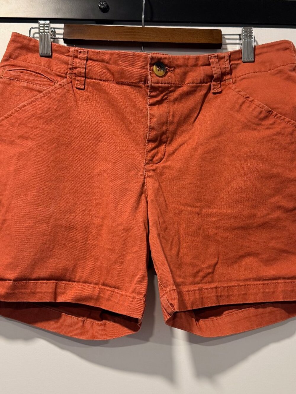 Lee Rust Color Midrise Cotton Stretch Shorts